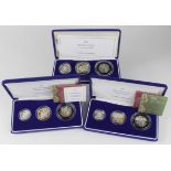 GB silver Proof Piedfort collection three coin set (3) All 2003 (£2, £1 & 50p) aFDC - FDC (some with