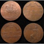 Norwich, Norfolk, 18th. century copper halfpenny tokens, D&H 47, VF, with D&H 47a with hint of