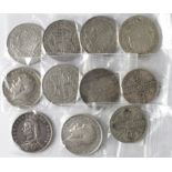 GB Halfcrowns (9) and Florins (2), 19th-20thC, noted Halfcrowns 1874 Fine, edge knock, 1887