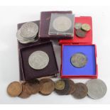 GB & World Coins, Medallions etc. (25) including silver, noted GB Sixpence 1887 young head GVF,