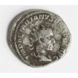 Aemilian silver antoninianus, Rome Mint 253 A.D., reverse:- Mars standing left, resting on shield