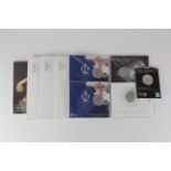 GB Royal Mint £5 BU Coins in presentation packs (9): 1999 Diana, 1999 Millennium, Queen Mother 2000,