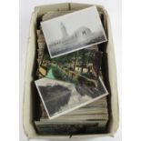 Foreign postcards, Europe and World older cards in postcard box (approx 625)