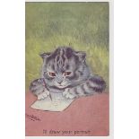 Louis Wain cats postcard - Faulkner, I’ll draw your portrait.