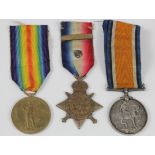 1914 Star trio with Aug -Nov clasp to S/5443 Pte J Mercutt 4th Middlesex Reg.