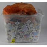 Giant clear white plastic tub packet with loose World material on paper and off paper (Buyer