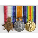 1915 Star Trio to B.5247 E Tambling SMN. RNR. With research, served in Beach Parties on Gallipoli,