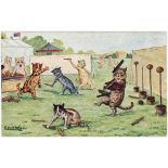 Louis Wain cats postcard - Faulkner, Play up at ‘em.