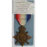 1915 Star 11786 L/Cpl. Albert Brearley 16th Bn. Lancs. Fus. (2nd Salford Pals. Served in 'D' Coy