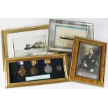 1915 Star Trio to 17870 S:STH G P Heath RFA. (Dvr on pair). With a 25th Div O.C.A. badge. Plus