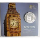 One Hundred Pounds 2015 "Big Ben" BU in the card of issue