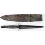 Commando dagger 3rd pattern by William Rodgers Sheffield England, in leather scabbard
