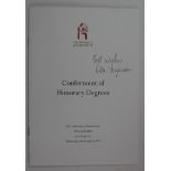 Alex Ferguson rare booklet issued by the University of Manchester re Conferment of Honorary