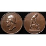 British Commemorative Medal, bronze d.55mm: John Gibson, Art Union of London 1874 by J.S. Wyon,