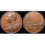 British / French? Commemorative Medal, bronze d.41mm: Death of George III 1820, by 'T. & J. D., I.