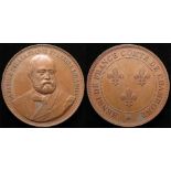 French Commemorative Medal, bronze d.57mm, of the "Legitimist" Pretender to the throne Henri,