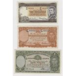 Australia (3) 10 Shillings P25b (1942), 10 Shillings P29a (1954), 1 Pound P26c (1949), VF and