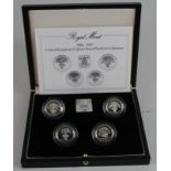 One Pound Silver Proof Piedfort four coin set 1984 - 1987 FDC boxed as issued