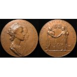 British / French Commemorative Medal, bronze d.72mm: QEII & Philip Royal Visit to Paris 1957, by