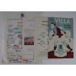 Aston Villa selection includes v Chelsea 26/3/1949 v GAIS Gothenburg Sweden 29/10/58, single card