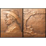 French Commemorative Plaque, bronze d.70mm: J.H. FABRE - NATURALISTE SES AMIS, SES ADMIRATEURS /