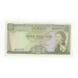 Error note, Jersey One Pound P8c (missing signature) aUnc