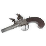 18th century flint lock box lock pocket pistol by Goodwin of London. Lock need slight attention,