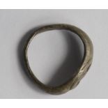 Roman silver ring of small size with some decoration, found West Wickham, Cambridgeshire