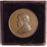 British Academic Medal, bronze d.57mm: Whitworth Scholarship 1868, by A., J.S. & A.B. Wyon, Eimer