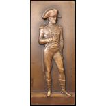 French Commemorative Plaque, bronze 101mm, uniface, depicting Napoleon Bonaparte standing, by M.