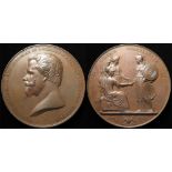 British Commemorative Medal, bronze d.76mm: Victor Emmanuel II, Visit to the City of London 1855, by
