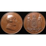 British Commemorative Medal, bronze d.76mm: King's College London, Jelf Medal 1871, by J.S. & A.B.