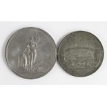 British Commemorative Medallions (2) white metal 19thC : Napoleonic Wars, Bethnal Green Volunteer