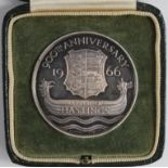 British Commemorative Medal, silver d.45mm: Battle of Hastings, 900th Anniversary 1966, by L.E.