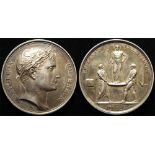 French Commemorative Medal, silver d.40mm: Napoleon An XIII, 'LE SENAT ET LE PEUPLE' (The Senate and