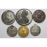 British & Empire Commemorative Medals (6) white metal and bronze 19th-20thC, mixed grade.