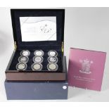 Diamond Wedding Anniversary Silver Proof Crown Collection 2007. The 18 coin set all Crown-sized