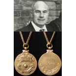 Derby County interest - an Football League Division 2 Champions 9ct gold medal and gold chain,