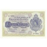 Falkland Islands One Pound Pick 8b (20/2/1974) aUnc