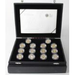 One Pound 2008 the 25th Anniversary Silver Proof Collection, the 14 coin set each with a different