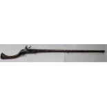 Afghan flintlock Jezail. Long barrel 42" with swamped muzzle, approx 20 bore. East India Co lock