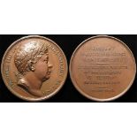 British / French Commemorative Medal, bronze d.42mm: Death of George IV 1830, a French issue by