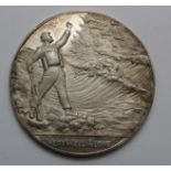 British Commemorative Medal, silver d.57mm, 82g : WINSTON CHURCHILL 1874-1965 / "VERY WELL ALONE" by