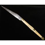 French Navaja, Couteau - Chatelleraut folding knife c1850's. With bone handle grips and decorative