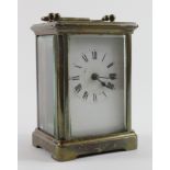 French brass five glass carriage clock, in need of some restoration height 11cm approx. (sold as