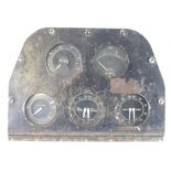 Large five gauge locomotive instrument panel / dashboard (possibly for a Class 37), 32cm x 44cm