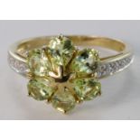 9ct Gold Gems TV Magara Chrysoberyl and Diamond Ring with COA size N weight 2.9g