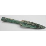 Celtic Socketed Spearhead, ca. 800 BC; Good example of Bronze age wepaonry; intact, well preserved