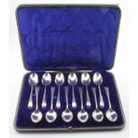 Silver twelve piece teaspoon set, hallmarked 'MH&Co Ld', Sheffield 1917', contained in original