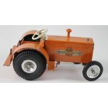 Tinplate model (pre war ?) bronze coloured tractor marked Nulli Secundus, British made